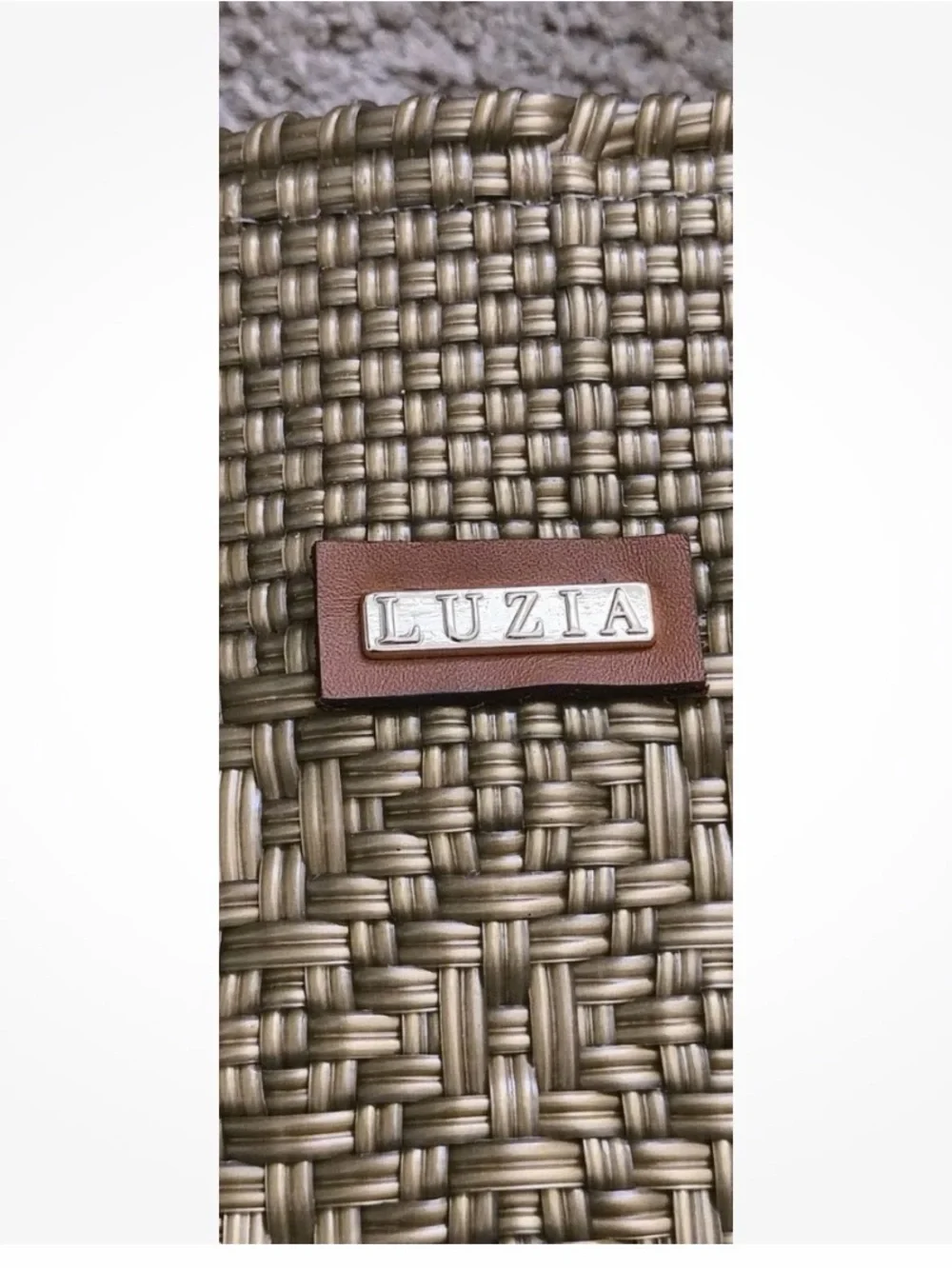 LUZIA Woven Tote Bag with Brown Handles